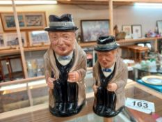 2 Royal Doulton Winston Churchill Toby jugs