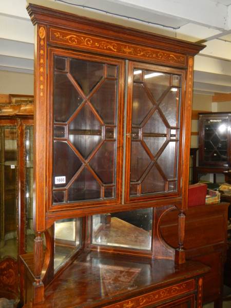 A good quality Edwardian inlaid display corner cabinet, COLLECT ONLY. - Image 3 of 3