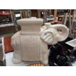 A large pottery elephant plant stand/stool COLLECT ONLY