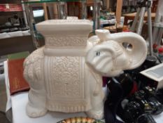 A large pottery elephant plant stand/stool COLLECT ONLY