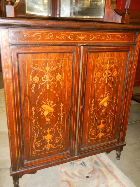 A good quality Edwardian inlaid display corner cabinet, COLLECT ONLY. - Image 2 of 3