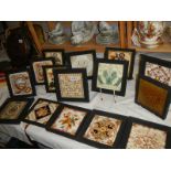 Fifteen early 20th century framed ceramic tiles including Minton. COLLECT ONLY.