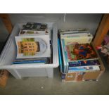 Two boxes of craft/needlework/knitting and dolls house reference books. COLLECT ONLY.