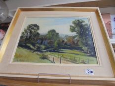 A good oil painting on board rural scene signed L E Tursley?