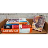 A selection of model kits in various states including hobby's, Edwardian paddle steamer, (all