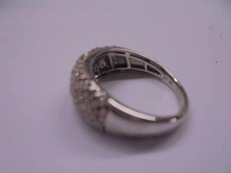 A white gold all-over diamond ring, size L, 3.75 grams. - Image 3 of 3