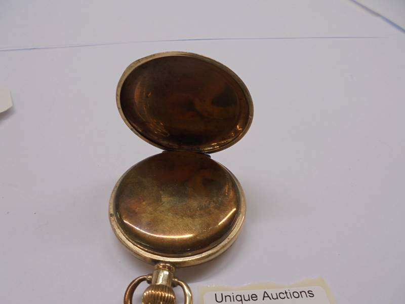 A Dennison gold plated full hunter pocket watch, in working order. - Image 3 of 3