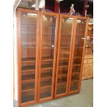 Two mahogany effect display cabinets, COLLECT ONLY.