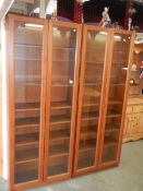 Two mahogany effect display cabinets, COLLECT ONLY.