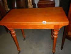 A mahogany fold over games table, COLLECT ONLY.