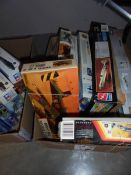 Six assorted aircraft model kits including Airfix, complete.