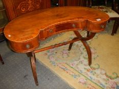 A mahogany kidney shaped table, COLLECT ONLY.