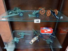 A quantity of diecast and plastic cannon and artillery guns