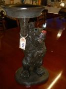 A carved Black Forest bear supporting a tray, COLLECT ONLY.