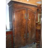 A large antique wardrobe with brass fittings, COLLECT ONLY.