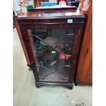 An Edwardian mahogany display cabinet with astragal glazed door COLLECT ONLY