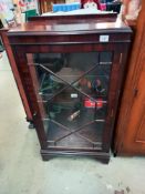 An Edwardian mahogany display cabinet with astragal glazed door COLLECT ONLY