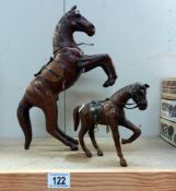 2 leather horses