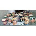 25 Royal Doulton miniature character jugs
