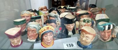 25 Royal Doulton miniature character jugs