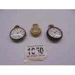 Three old ladies fob watches.