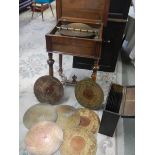 A Victorian syphonium in table base with multiple discs, COLLECT ONLY.