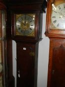 An oak 8 day Grandfather clock with brass dial, COLLECT ONLY.