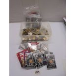 A collection of coins inc UK, Victorian pennies & a collection of carded original & repro coins.