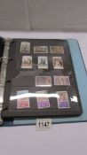 An album of world stamps.