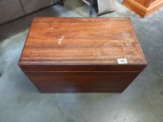 A Victorian rosewood deed box COLLECT ONLY