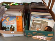 2 boxes of mixed LP's including pop, folk, easy listening