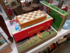 Vintage football games including international soccer plus gameboard box, completeness unknown