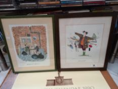 2 framed and glazed prints by Annie Tempest, titled 'Swiss Army Barbour' signed and numbered 54/