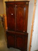 A mahogany freestanding corner cupboard, COLLECT ONLY.