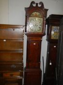 An eight day Grandfather clock marked W Roberts, Derby. COLLECT ONLY.
