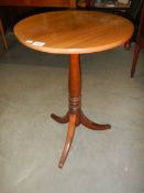 A circular tripod table, COLLECT ONLY.