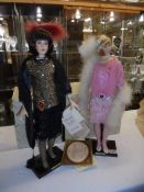 Two boxed limited edition Alberon porcelain 'Flapper' dolls. COLLECT ONLY.