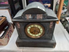 Edwardian black slate mantle clock COLLECT ONLY