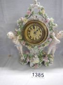 A porcelain boudoir clock.