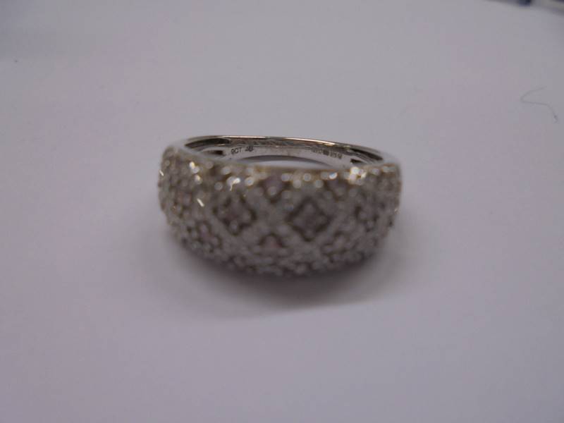 A white gold all-over diamond ring, size L, 3.75 grams. - Image 2 of 3