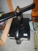 An antique cast iron book press, COLLECT ONLY.