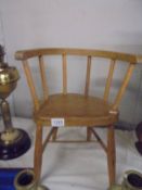 A 19/20th century oak child's chair, 46 cm high, COLLECT ONLY.