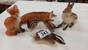 A quantity of Russian animals including Hare, Fox, Badger etc