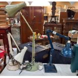 An industrial 'Dugdills' 'patent' cast iron Anglepoise lamp and 2 others COLLECT ONLY