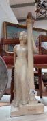 A 1940's plaster figure lamp by MM Wood 1946 titled Tuscan height 54cm COLLECT ONLY