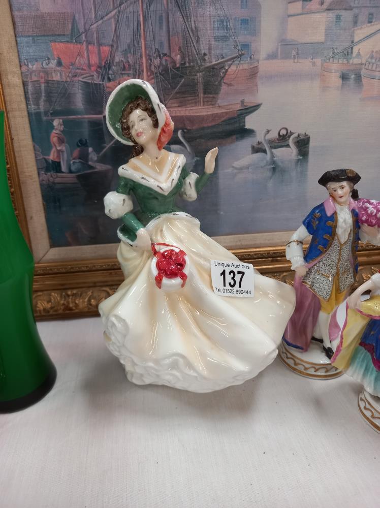 Royal Doulton HN4422 Classic Christmas day 2002, a pair of 19c continental bisque figure spill vases - Image 4 of 4