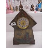 A Victory V Gums & Lozenges Tin in the shape Art Nouveau Mantel Clock with Clock