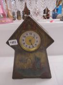 A Victory V Gums & Lozenges Tin in the shape Art Nouveau Mantel Clock with Clock