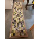 A lime & taupe hall runner/carpet, 300cm x 70cm COLLECT ONLY