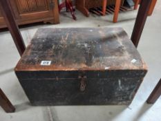 An old wooden box of engineering tools and spanner etc COLLECT ONLY